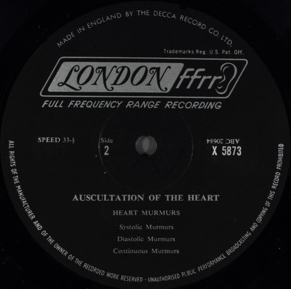 John Barlow (11) & Wendy Pocock : Auscultation Of The Heart (LP, Mono)