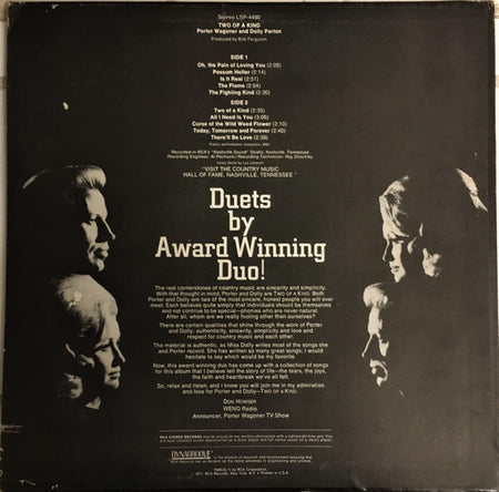 Porter Wagoner And Dolly Parton : Two Of A Kind (LP, Album, Roc)