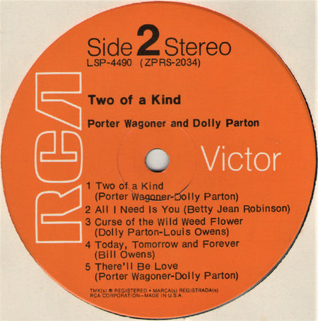 Porter Wagoner And Dolly Parton : Two Of A Kind (LP, Album, Roc)