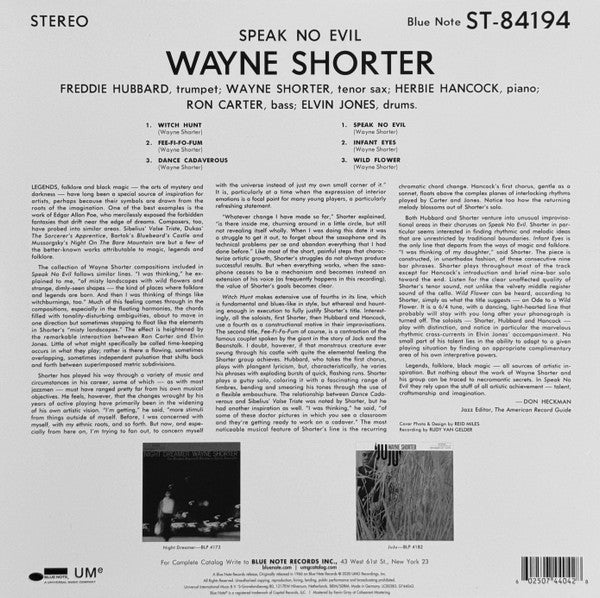 Wayne Shorter : Speak No Evil (LP, Album, RE, 180)