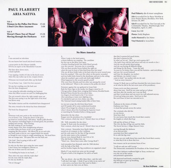 Paul Flaherty : Aria Nativa (LP)