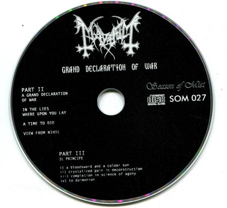 Mayhem : Grand Declaration Of War (CD, Album)