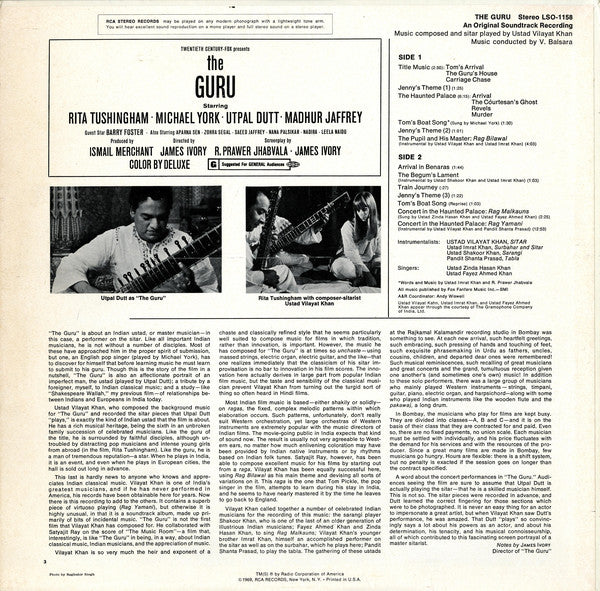 Ustad Vilayat Khan* : The Guru (LP)