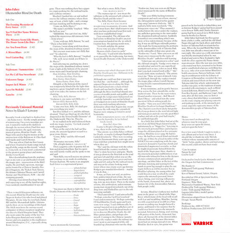 John Fahey : I Remember Blind Joe Death (LP, Album)