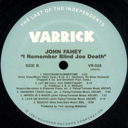 John Fahey : I Remember Blind Joe Death (LP, Album)