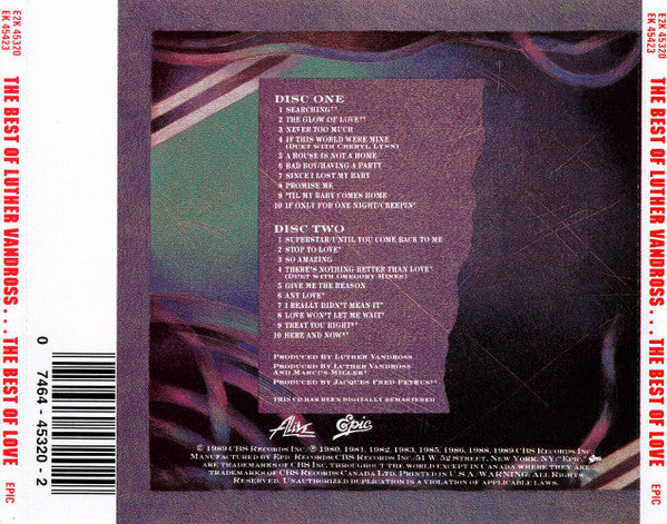 Luther Vandross : The Best Of Luther Vandross...The Best Of Love (2xCD, Comp, RM)