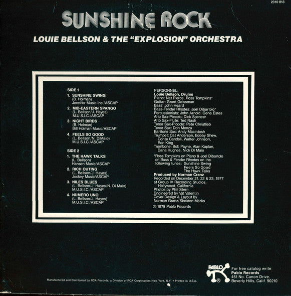 The Louie Bellson Drum Explosion : Sunshine Rock (LP, Album)