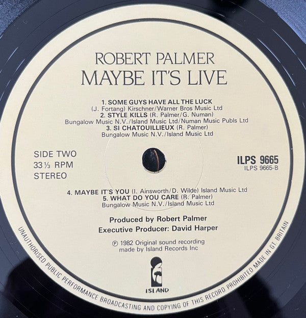 Robert Palmer : Maybe It's Live (LP, Album)