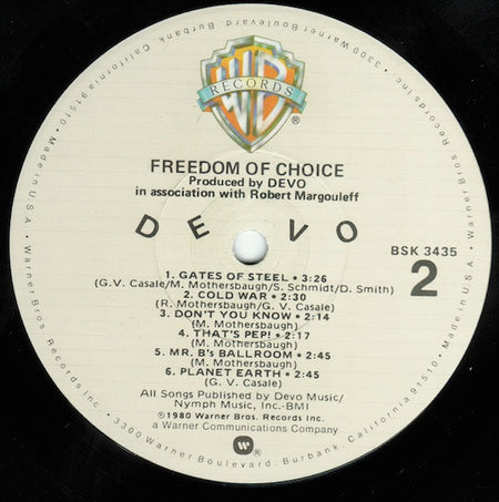 Devo : Freedom Of Choice (LP, Album, Jac)