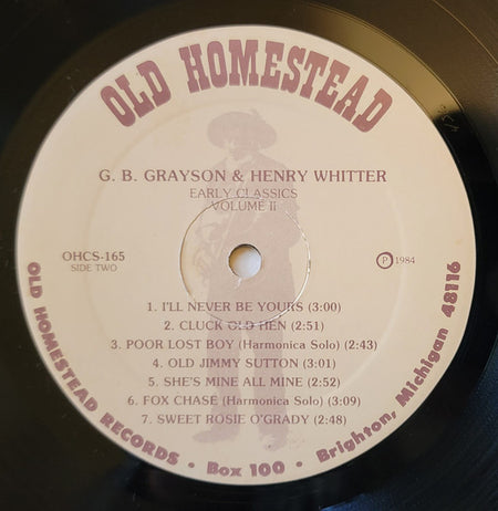 G.B. Grayson & Henry Whitter* : Early Classics - Volume II (LP, Comp)