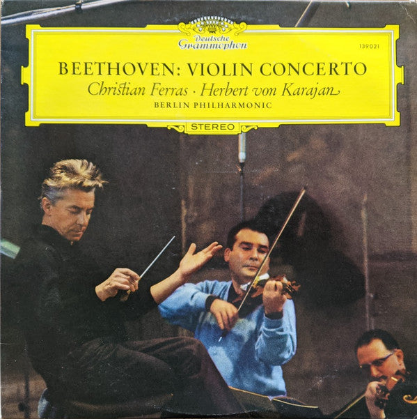 Beethoven* - Christian Ferras, Herbert von Karajan, Berlin Philharmonic* : Violin Concerto (LP, Album, Club, RE)