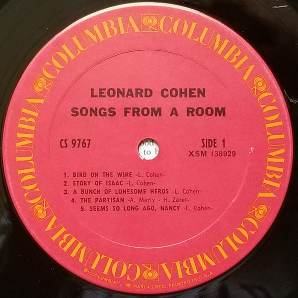 Leonard Cohen : Songs From A Room (LP, Album, RE, Ter)