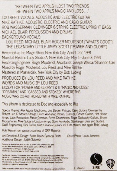 Lou Reed : Magic And Loss (Cass, Album, SR)