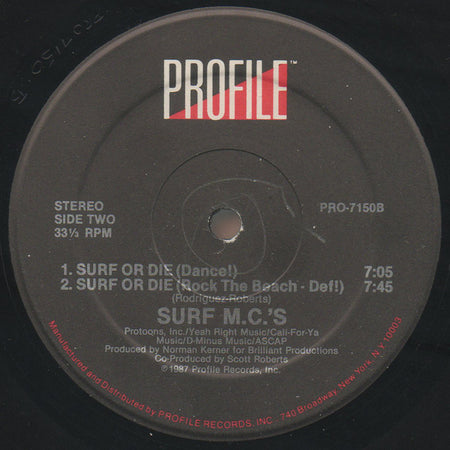 Surf MC's : Surf Or Die (12")