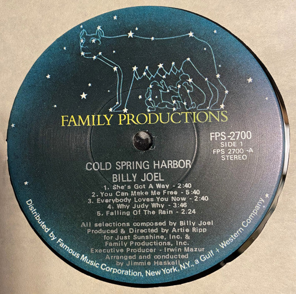 Billy Joel : Cold Spring Harbor (LP, Album, Scr)