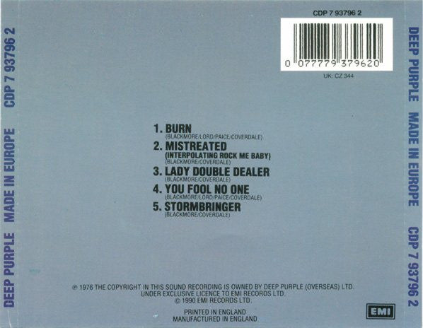 Deep Purple : Made In Europe (CD, Album, RE, Swi)