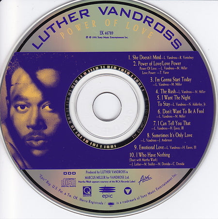 Luther Vandross : Power Of Love (CD, Album, Q S)