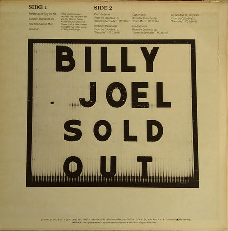 Billy Joel : Souvenir (LP, Promo, Smplr)