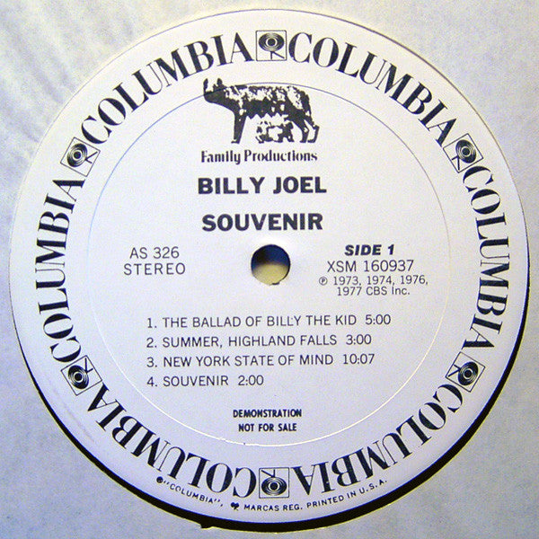 Billy Joel : Souvenir (LP, Promo, Smplr)