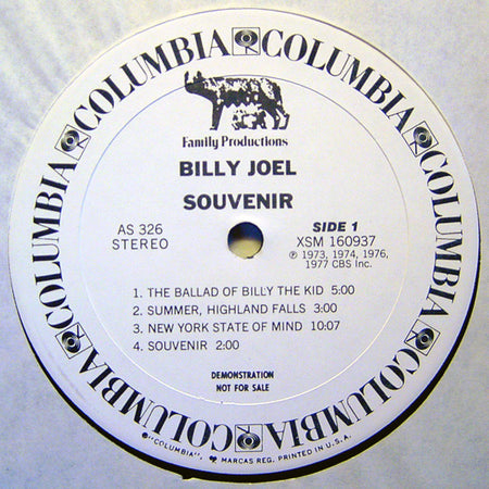 Billy Joel : Souvenir (LP, Promo, Smplr)