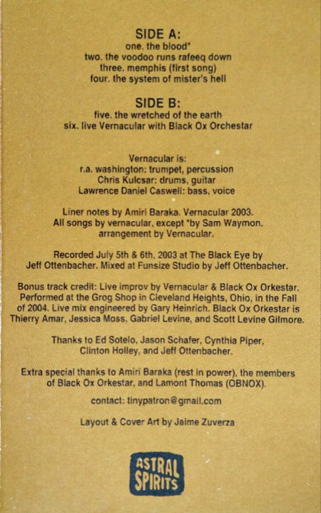 Vernacular : The Little Bird (Cass, Album, Ltd, RE, Gol)