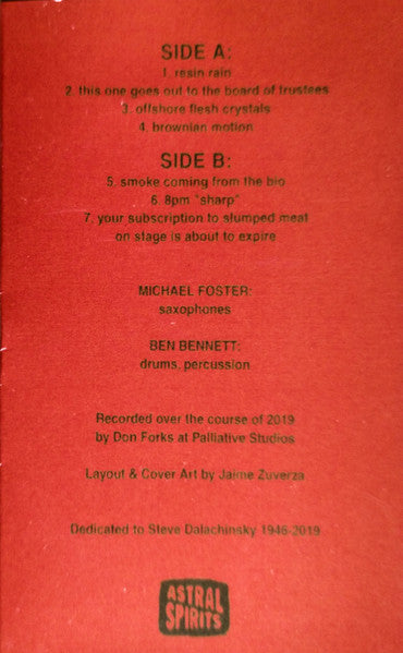 Michael Foster (9) & Ben Bennett (3) : Contractions (Cass, Album, Ltd)