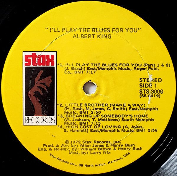 Albert King : I'll Play The Blues For You (LP, Album, Son)