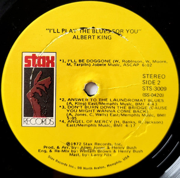 Albert King : I'll Play The Blues For You (LP, Album, Son)