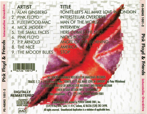 Pink Floyd & Friends Of Pink Floyd : Interstellar Overdrive (CD, Album, Comp, RM)
