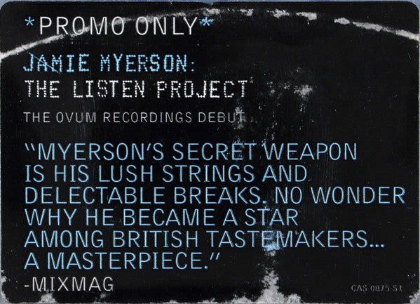 Jamie Myerson : The Listen Project (Remixes) (12", Pic, Promo, Cle)