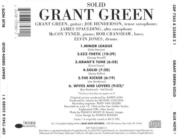 Grant Green : Solid (CD, Album, Ltd, RE, RM)