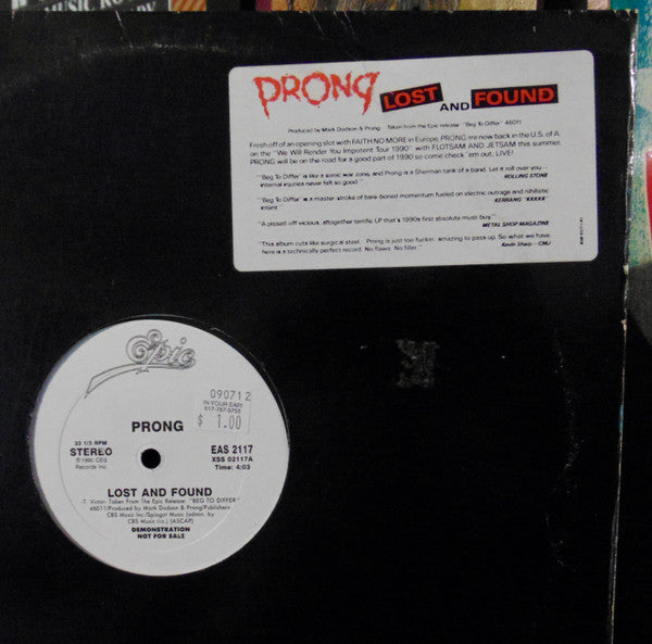 Prong : Lost And Found (12", Promo)