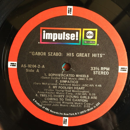 Gabor Szabo : His Great Hits (2xLP, Comp, Gat)