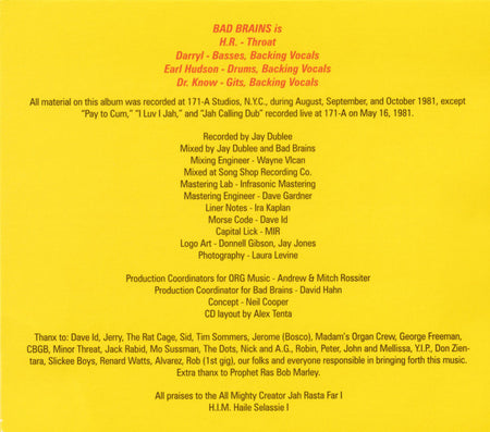 Bad Brains : Bad Brains (CD, Album, RE, RM, Dig)