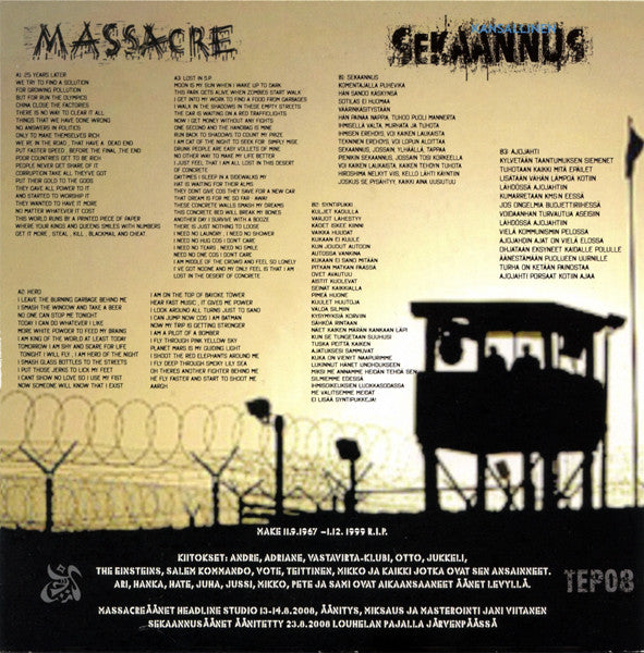Massacre (4) / Sekaannus : 20?? Minne Jäi Tuho (7", EP)