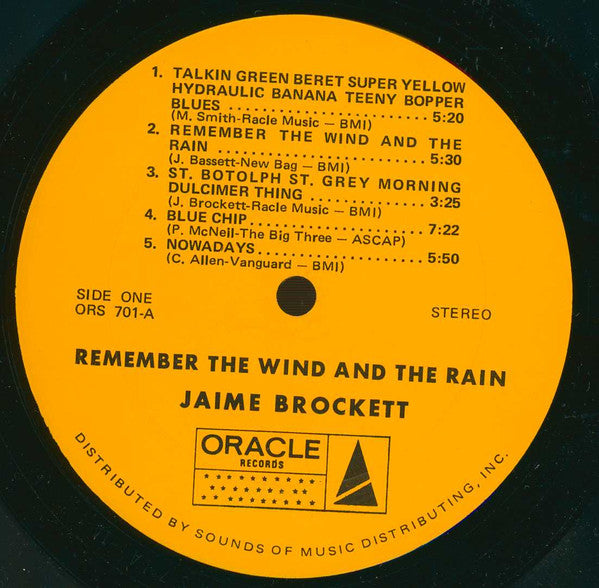 Jaime Brockett : Remember The Wind And The Rain (LP, Album)