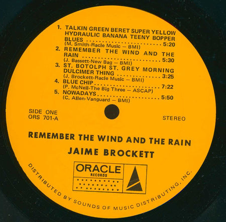 Jaime Brockett : Remember The Wind And The Rain (LP, Album)