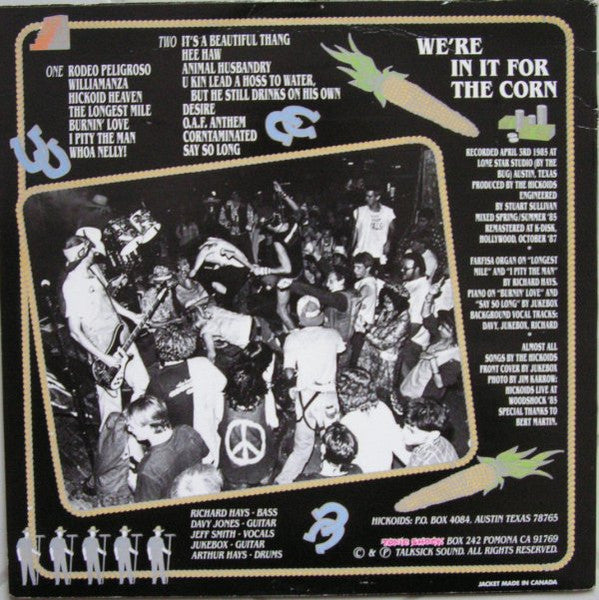 Hickoids : We're In It For The Corn (LP, Album, Ltd, RE, RM, Yel)