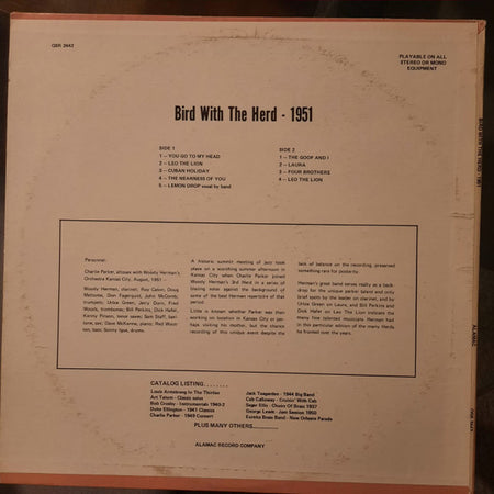 Charlie Parker : Bird With The Herd - 1951 (LP)