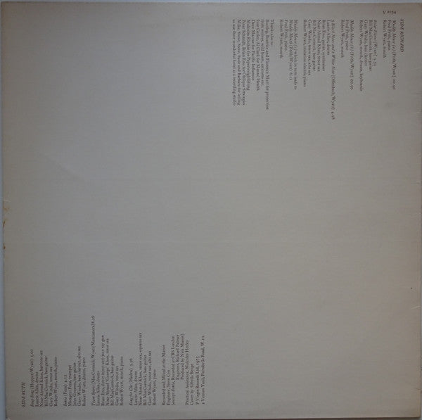 Robert Wyatt : Ruth Is Stranger Than Richard (LP, Album, Col)