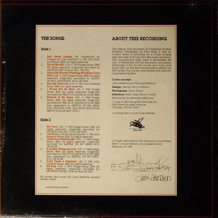 John Hartford : Catalogue (LP, Album, RE)