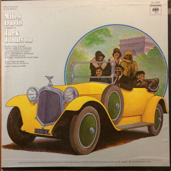 Miles Davis : A Tribute To Jack Johnson - Original Soundtrack Recording (LP, Album, RE, Pit)