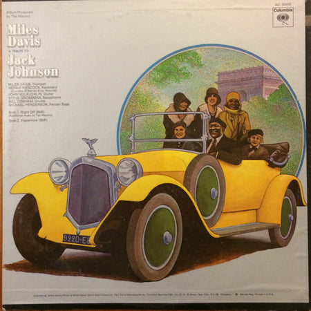 Miles Davis : A Tribute To Jack Johnson - Original Soundtrack Recording (LP, Album, RE, Pit)