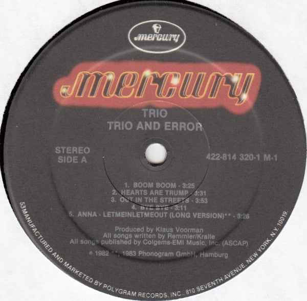 Trio : Trio And Error (LP, Album, 53 )
