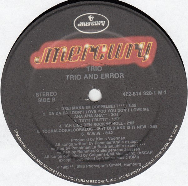 Trio : Trio And Error (LP, Album, 53 )