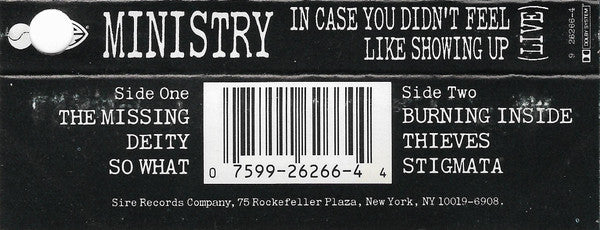 Ministry : In Case You Didn't Feel Like Showing Up (Live) (Cass, MiniAlbum, SR,)