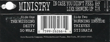 Ministry : In Case You Didn't Feel Like Showing Up (Live) (Cass, MiniAlbum, SR,)