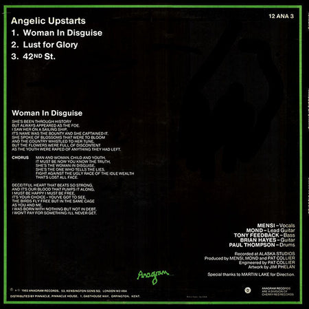 Angelic Upstarts : Woman In Disguise (12", Single)