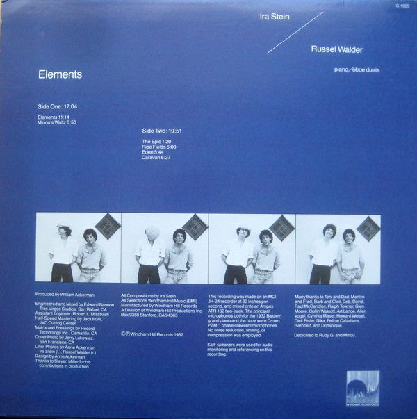 Ira Stein / Russel Walder* : Elements (LP, Album, RTI)
