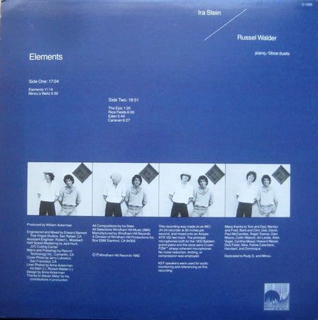 Ira Stein / Russel Walder* : Elements (LP, Album, RTI)